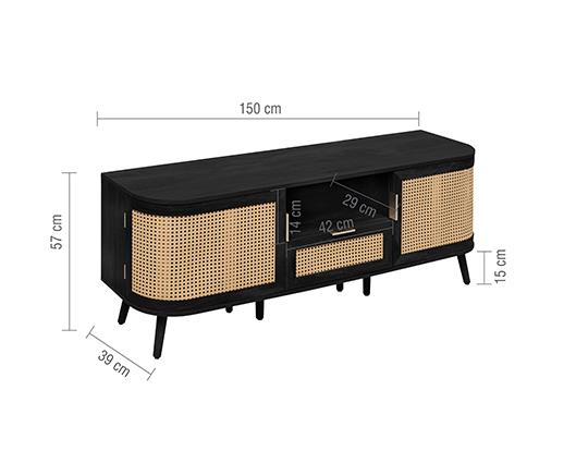 Noah 2 Door 1 Drawer TV Unit - Black