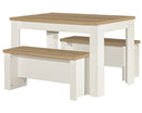 Harper Cream Dining Table & bench set