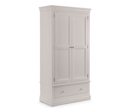 Clementine 2 Door 1 Drawer Wardrobe- Light Grey