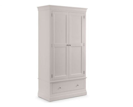 Clementine 2 Door 1 Drawer Wardrobe- Light Grey