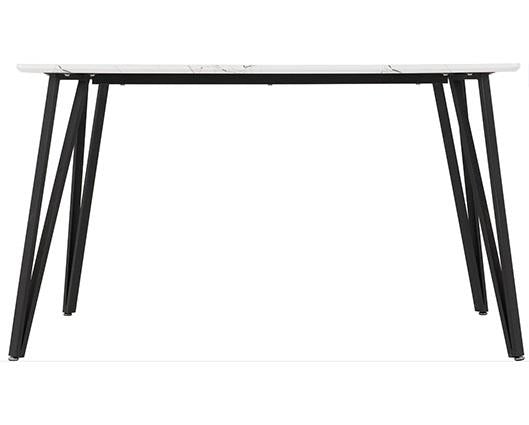 MARLOW & LUKAS DINING SET (X4 CHAIRS) - WHITE MARBLE/EMERALD GREEN VELVET