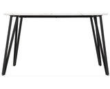 MARLOW & LUKAS DINING SET (X4 CHAIRS) - WHITE MARBLE/EMERALD GREEN VELVET