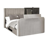 Clara Side Lift Ottoman TV Bed Light Grey - King