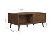 Herringford 1 Drawer Coffee Table - Walnut