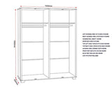 OLIVER 4 DOOR WARDROBE - LIGHT OAK EFFECT