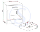 DAKOTA 1 DRAWER BEDSIDE - WHITE