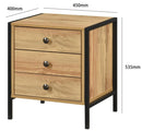 Alva 3 Drawer Bedside - Wotan Oak