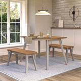 Corona Grey 140cm kitchen table & 2 bench set