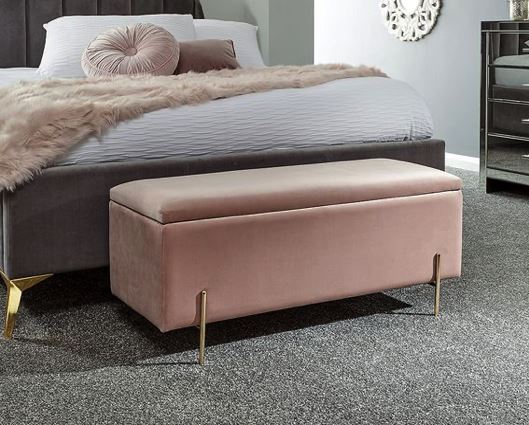 Melta Ottoman Storage Bench- Pink