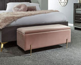 Melta Ottoman Storage Bench- Pink
