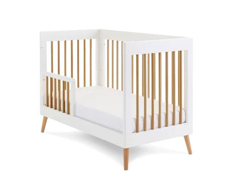 Maya Mini Cot Bed - White with Natural