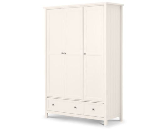 Acadia 3 Door Combination Wardrobe - Surf White