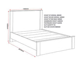PARIS 4'6" BED - SMOKED ASH EFFECT