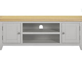 WINDSOR STRAIGHT TV UNIT - PEBBLE GREY/OAK