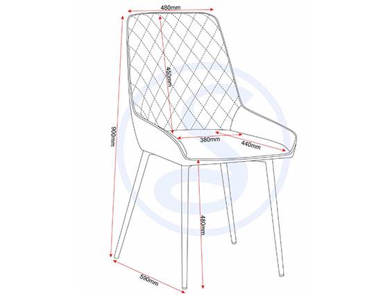 AVERY DINING CHAIR (X2 PER BOX) - SAPPHIRE BLUE VELVET