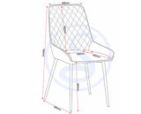 AVERY DINING CHAIR (X2 PER BOX) - SAPPHIRE BLUE VELVET