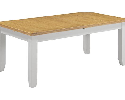 WINDSOR LARGE EXTENDING DINING TABLE - PEBBLE GREY/OAK