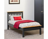 MONACO 3' LOW END BED - DARK GREY/OAK EFFECT