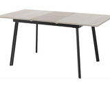 AVERY EXTENDING DINING SET (X4 CHAIRS) - CONCRETE/SAPPHIRE BLUE VELVET