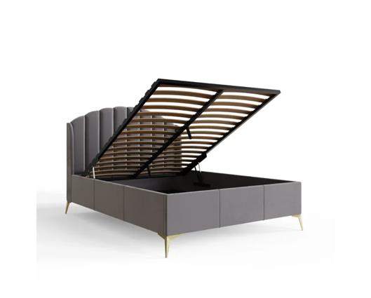 Pettine End Lift Ottoman Double Bed - Grey