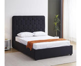 MADISON 5' OTTOMAN BED - BLACK VELVET FABRIC
