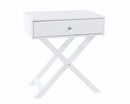 Cross Leg 1 Drawer Bedside Cabinet-White