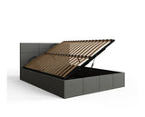 Serena Small Double Side Lift Ottoman Bed-Grey PU