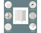 Nairn White 2 drawer bedside cabinet