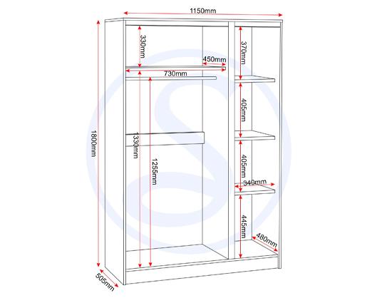 MALVERN 3 DOOR WARDROBE - BLACK