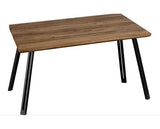 QUEBEC STRAIGHT & LUKAS DINING SET (X4 CHAIRS) - MEDIUM OAK EFFECT/SAPPHIRE BLUE VELVET