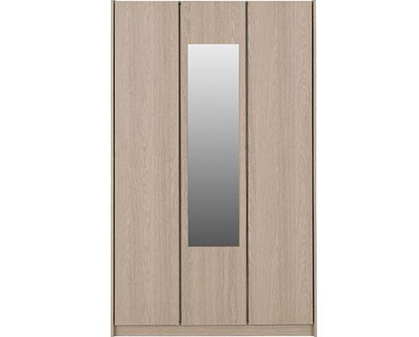 PARIS 3 DOOR MIRRORED WARDROBE - SMOKED ASH EFFECT