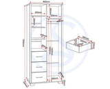 OLIVER 1 DOOR 3 DRAWER OPEN SHELF WARDROBE - LIGHT OAK EFFECT