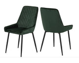 HAMILTON & AVERY LARGE DINING SET (X6 CHAIRS) - MEDIUM OAK EFFECT/EMERALD GREEN VELVET
