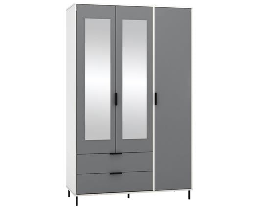 MADRID 3 DOOR 2 DRAWER WARDROBE - GREY/WHITE GLOSS