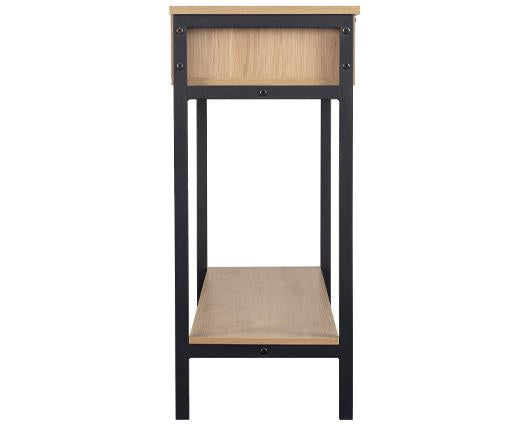 MIAMI 2 DRAWER CONSOLE TABLE - OAK EFFECT/BLACK