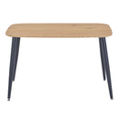 Aspen rectangular dining table, light oak effect top with black tapered legs