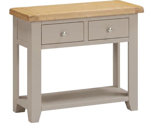 WINDSOR 2 DRAWER CONSOLE TABLE - PUTTY/OAK
