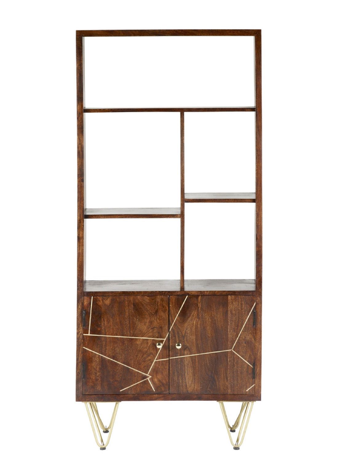 Dark Gold Large 2 Door Bookcase