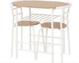 DERRY DINING SET (X2 CHAIRS) - WHITE/OAK