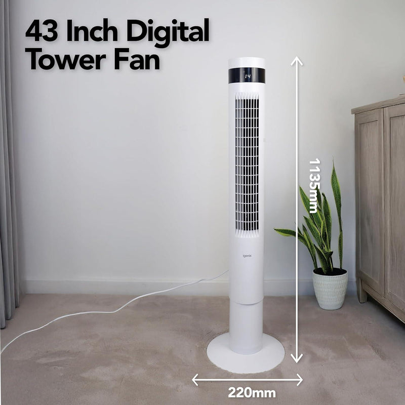 Igenix 43" Digital Tower Fan - White