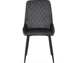 AVERY EXTENDING DINING SET (X4 CHAIRS) - CONCRETE/GREY VELVET