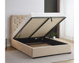 MADISON 4'6" OTTOMAN BED - FAWN VELVET FABRIC