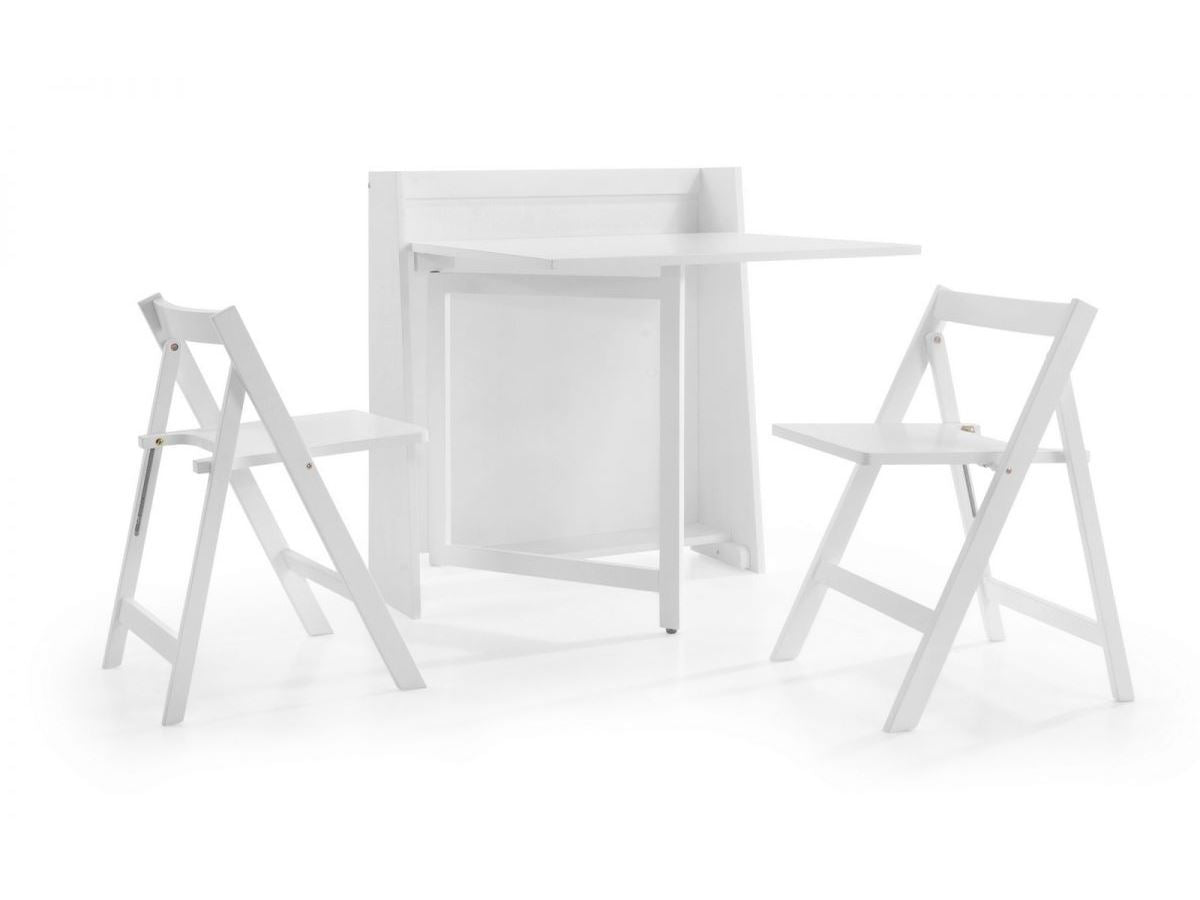 Compact Folding White Lacquered Finish
