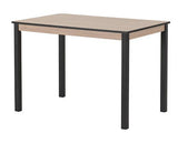 RADLEY 1+4 DINING SET - BLACK/OAK EFFECT/OAT FABRIC