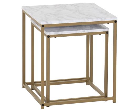 DALLAS NEST OF 2 TABLES - MARBLE/GOLD EFFECT