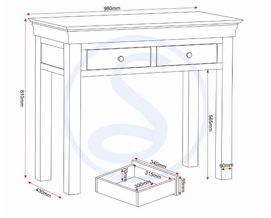 BORDEAUX CONSOLE TABLE - PEBBLE GREY/OAK