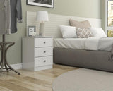 DENVER 3 DRAWER BEDSIDE - WHITE GLOSS