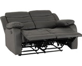 Roma 2 Seater Recliner Sofa - Grey Faux Leather