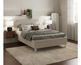 Finlee Boucle Ottoman King Bed- Natural Stone