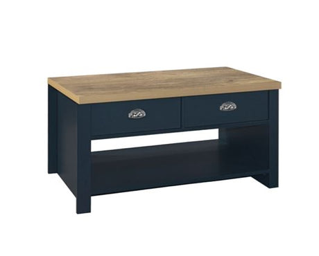Harper 2 Drawer Coffee Table-Navy